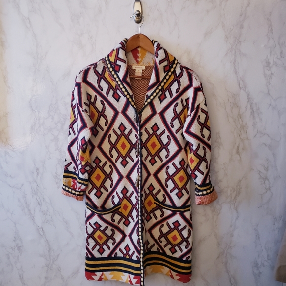 Sundance Sweaters - Sundance Cheyenne Printed Merino Wool Cardigan